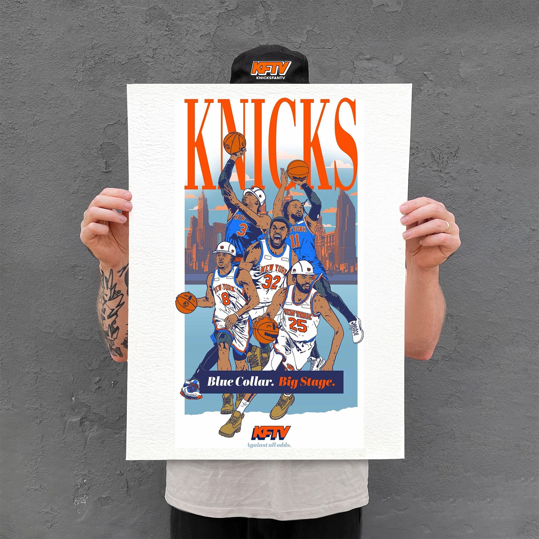 Blue Collar Big Stage Poster 18x24 – Knicks Playoff Wall Art