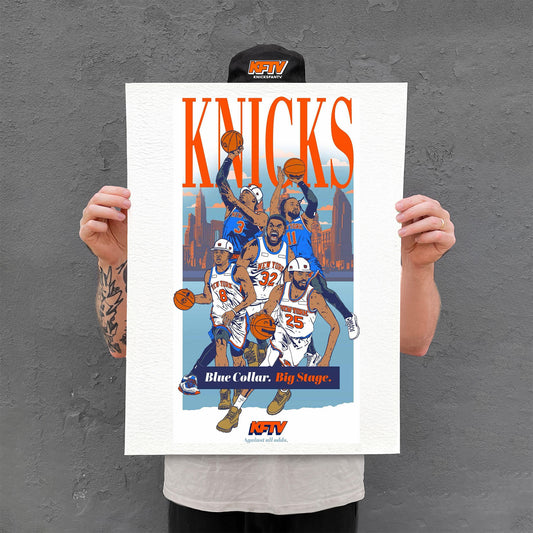 Blue Collar Big Stage Poster (18x24) – Knicks 2026 Playoff Edition