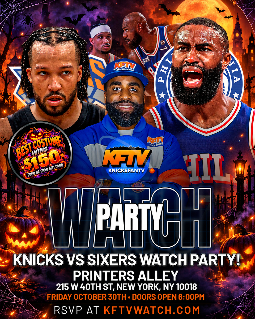 Knicks vs Sixers Halloween Watch Party (NYC) - 10-30-26