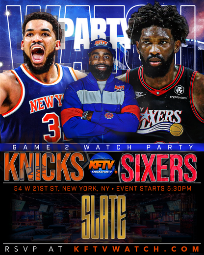 Knicks vs Sixers Round 2 Playoff Game 2 Watch Party (NYC) - 5.6.26
