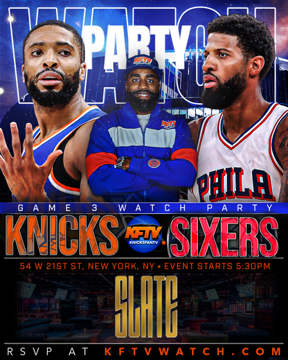 Knicks vs Sixers Round 2 Playoff Game 3 Watch Party (NYC) - 5.8.26