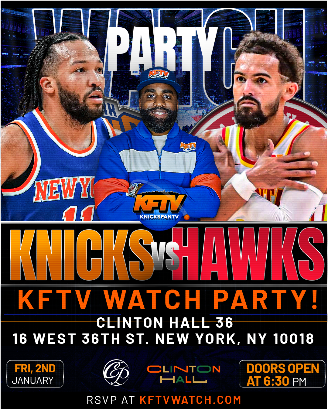 Knicks vs Hawks New Years Watch Party - 1.2.26