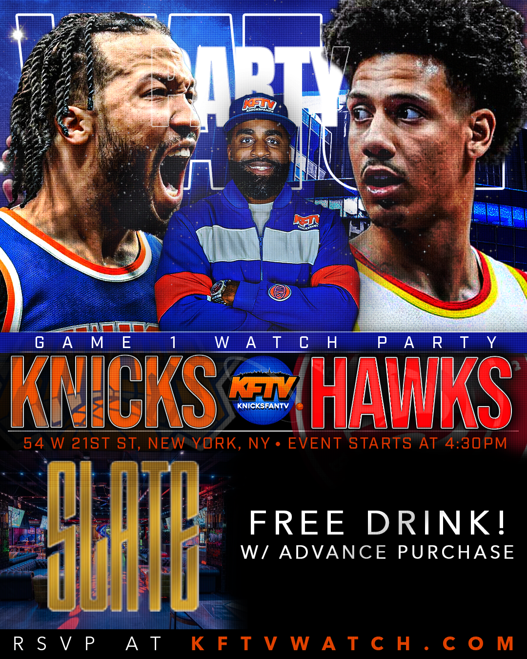 Knicks vs Hawks KFTV Game 1 Watch Party (NYC) - 4.18.26